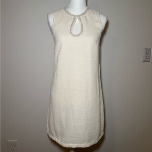 NEW Cream Sleeveless Tweed Mini Dress